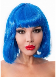 Синий парик-каре с челкой - Джага-Джага купить с доставкой