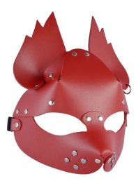 Красная кожаная маска  Белочка - Sitabella - купить с доставкой в Краснодаре