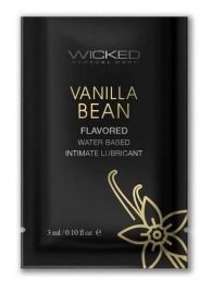 Лубрикант на водной основе с ароматом ванильных бобов Wicked Aqua Vanilla Bean - 3 мл. - Wicked - купить с доставкой в Краснодаре