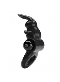 Черное эрекционное кольцо со стимулятором клитора в виде кролика Exciting ring - Baile - в Краснодаре купить с доставкой