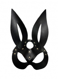 Черная кожаная маска зайки Miss Bunny - БДСМ Арсенал - купить с доставкой в Краснодаре