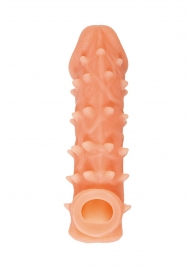 Телесная закрытая насадка с пупырышками Cock Sleeve Size M - 15,6 см. - KOKOS - в Краснодаре купить с доставкой