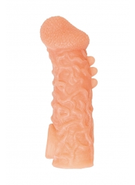 Телесная закрытая насадка с шершавой головкой Cock Sleeve Size M - 15,6 см. - KOKOS - в Краснодаре купить с доставкой