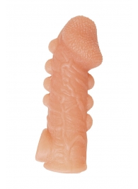 Телесная закрытая насадка с шишечками Cock Sleeve Size M - 15,6 см. - KOKOS - в Краснодаре купить с доставкой