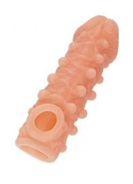 Телесная закрытая насадка с шариками Cock Sleeve Size S - 13,8 см. - KOKOS - в Краснодаре купить с доставкой