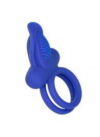 Синее перезаряжаемое эрекционное кольцо Silicone Rechargeable Dual Pleaser Enhancer - California Exotic Novelties - в Краснодаре купить с доставкой