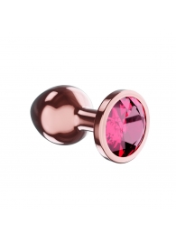 Пробка цвета розового золота с малиновым кристаллом Diamond Ruby Shine S - 7,2 см. - Lola Games - купить с доставкой в Краснодаре