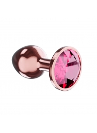 Пробка цвета розового золота с малиновым кристаллом Diamond Ruby Shine L - 8,3 см. - Lola toys - купить с доставкой в Краснодаре