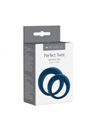 Набор из 2 синих эрекционных колец Perfect Twist Cock Ring Set - Me You Us - в Краснодаре купить с доставкой