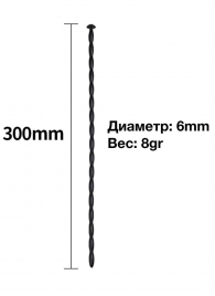 Черный уретральный расширитель - 30 см. - Rubber Tech Ltd - купить с доставкой в Краснодаре