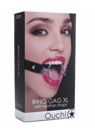 Расширяющий кляп Ring Gag XL с чёрными ремешками - Shots Media BV - купить с доставкой в Краснодаре