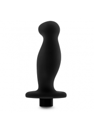 Черный анальный вибромассажёр Silicone Vibrating Prostate Massager 02 - 10,8 см. - Blush Novelties - в Краснодаре купить с доставкой