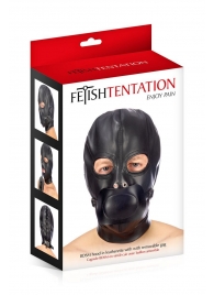 Маска-шлем с прорезями для глаз и регулируемым кляпом - Fetish Tentation - купить с доставкой в Краснодаре