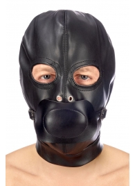 Маска-шлем с прорезями для глаз и регулируемым кляпом - Fetish Tentation - купить с доставкой в Краснодаре