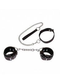 БДСМ-набор с сердечками: ошейник и наручники - Джага-Джага - купить с доставкой в Краснодаре