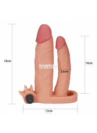 Телесная насадка-удлинитель на пенис с анальным стимулятором и вибропулей - Lovetoy - в Краснодаре купить с доставкой