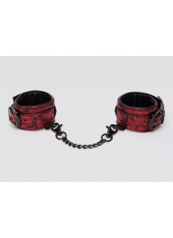Красно-черные наручники Reversible Faux Leather Wrist Cuffs - Fifty Shades of Grey - купить с доставкой в Краснодаре