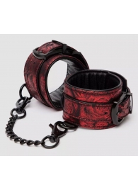 Красно-черные наручники Reversible Faux Leather Wrist Cuffs - Fifty Shades of Grey - купить с доставкой в Краснодаре