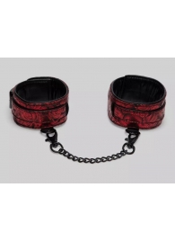 Красно-черные оковы Reversible Faux Leather Ankle Cuffs - Fifty Shades of Grey - купить с доставкой в Краснодаре