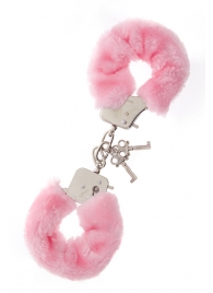 Металлические наручники с розовой меховой опушкой METAL HANDCUFF WITH PLUSH PINK - Dream Toys - купить с доставкой в Краснодаре