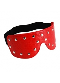 Красная кожаная маска на глаза с клёпками и велюровой подкладкой - Sitabella - купить с доставкой #SOTBIT_REGIONS_UF_V_REGION_NAME#