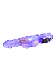 Фиолетовый вибратор-кролик с функцией ротации - 21,5 см. - Baile