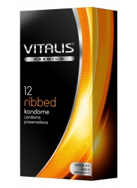 Ребристые презервативы VITALIS PREMIUM ribbed - 12 шт. - Vitalis - купить с доставкой в Краснодаре