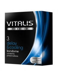 Презервативы VITALIS PREMIUM delay   cooling с охлаждающим эффектом - 3 шт. - Vitalis - купить с доставкой в Краснодаре