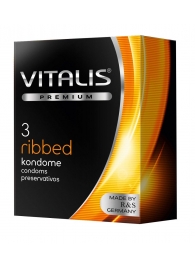 Ребристые презервативы VITALIS PREMIUM ribbed - 3 шт. - Vitalis - купить с доставкой в Краснодаре