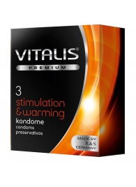 Презервативы VITALIS PREMIUM stimulation   warming с согревающим эффектом - 3 шт. - Vitalis - купить с доставкой в Краснодаре