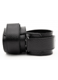Чёрные кожаные наручники - БДСМ Арсенал - купить с доставкой в Краснодаре