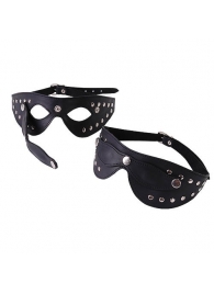 Чёрная кожаная маска с велюровой подкладкой - Sitabella - купить с доставкой #SOTBIT_REGIONS_UF_V_REGION_NAME#