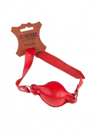 Красный кожаный кляп на регулируемых ремешках - Sitabella - купить с доставкой в Краснодаре