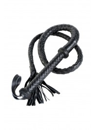 Длинный кожаный кнут с хлопушками на конце - ToyFa - купить с доставкой в Краснодаре