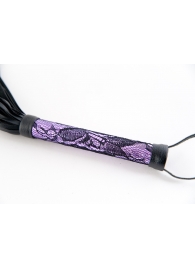 Пурпурный флоггер с кружевной ручкой - ToyFa - купить с доставкой в Краснодаре