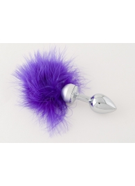 Малая анальная втулка с фиолетовой опушкой - 7 см. - ToyFa - купить с доставкой в Краснодаре