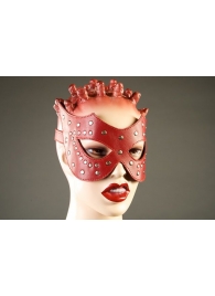 Красная кожаная маска с заклёпками - Подиум - купить с доставкой в Краснодаре