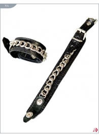 Декорированные цепочками узкие наручники - Подиум - купить с доставкой в Краснодаре
