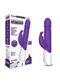 Фиолетовый пульсирующий вибромассажер G-Spot Thrusting Rabbit - 24 см. - Rabbit Essentials