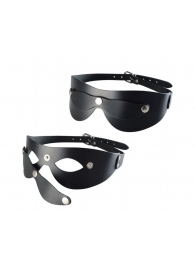 Черная кожаная маска  Новичок - Sitabella - купить с доставкой в Краснодаре