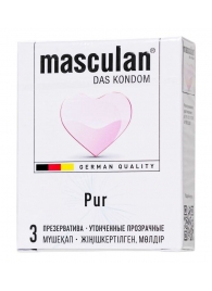 Супертонкие презервативы Masculan Pur - 3 шт. - Masculan - купить с доставкой в Краснодаре