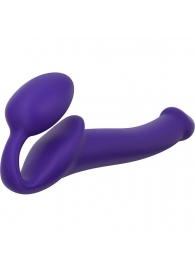 Фиолетовый безремневой страпон Silicone Bendable Strap-On - size S - Strap-on-me - купить с доставкой в Краснодаре