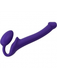 Фиолетовый безремневой страпон Silicone Bendable Strap-On - size S - Strap-on-me - купить с доставкой в Краснодаре