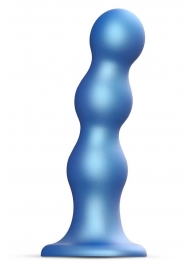 Голубая насадка Strap-On-Me Dildo Plug Balls size L - Strap-on-me - купить с доставкой в Краснодаре