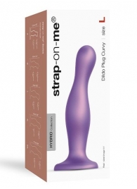 Фиолетовая насадка Strap-On-Me Dildo Plug Curvy size L - Strap-on-me - купить с доставкой в Краснодаре