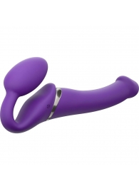 Фиолетовый безремневой вибрострапон Vibrating Bendable Strap-On - size L - Strap-on-me - купить с доставкой #SOTBIT_REGIONS_UF_V_REGION_NAME#