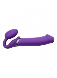 Фиолетовый безремневой вибрострапон Silicone Bendable Strap-On - size XL - Strap-on-me - купить с доставкой в Краснодаре