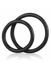 Набор из двух черных силиконовых колец разного диаметра SILICONE COCK RING SET - BlueLine - в Краснодаре купить с доставкой