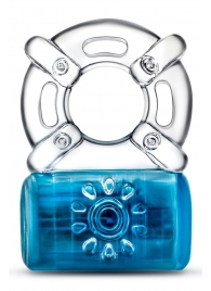 Синее эрекционное виброкольцо Pleaser Rechargeable C-Ring - Blush Novelties - в Краснодаре купить с доставкой
