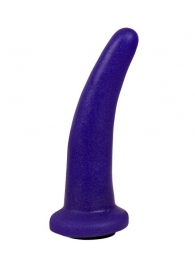 Фиолетовая гладкая изогнутая насадка-плаг - 13,3 см. - LOVETOY (А-Полимер) - купить с доставкой в Краснодаре